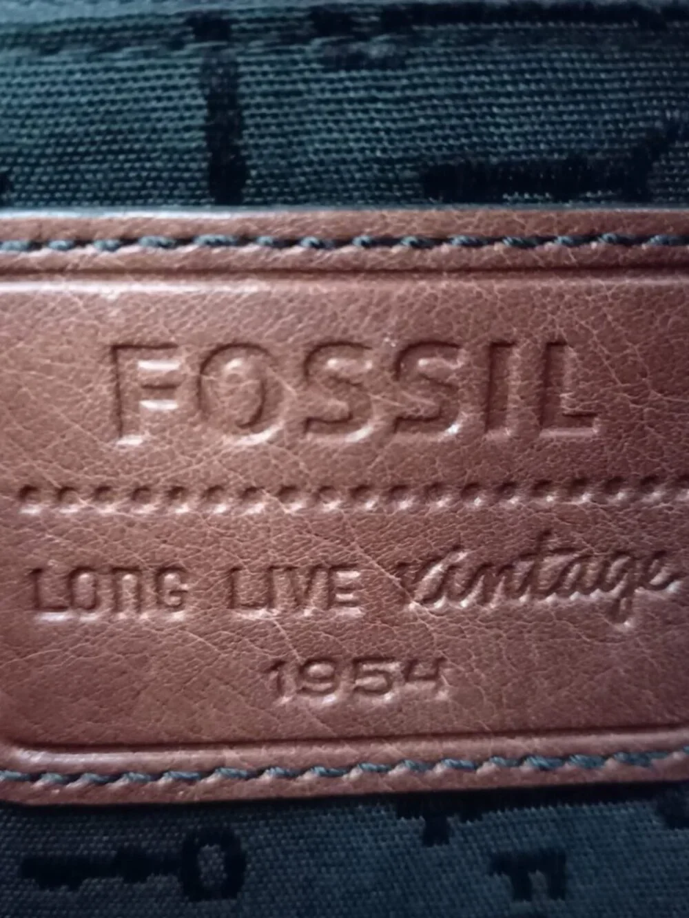 Fossil Long Live Vintage Brown Leather Messenger Bag - Briefcase Satchel, Size M